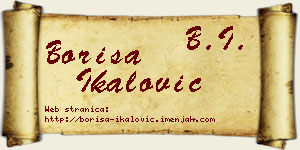 Boriša Ikalović vizit kartica